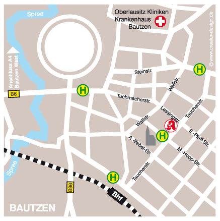 Lageplan Lessing Apotheke Bautzen